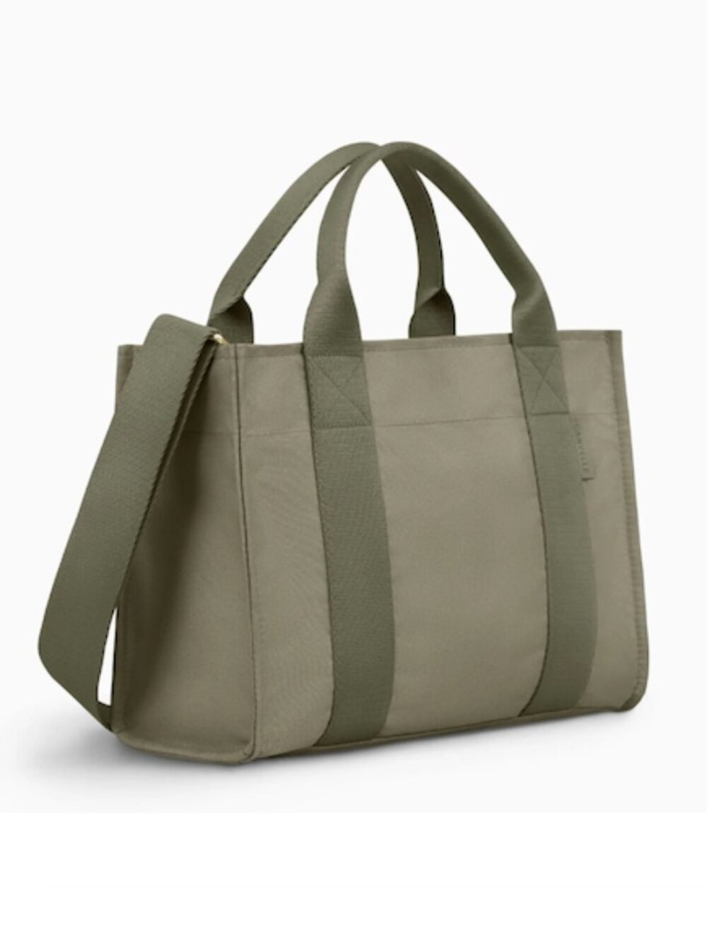 Canvelle Boxy Crossbody Tote: small, color: olive. MASHINE WASHABLE